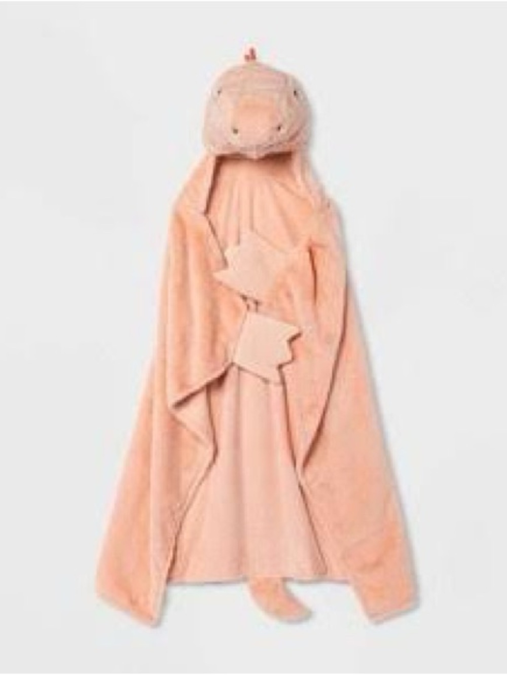Pillowfort Peach Dinosaur Hooded Kid’s Throw Blanket